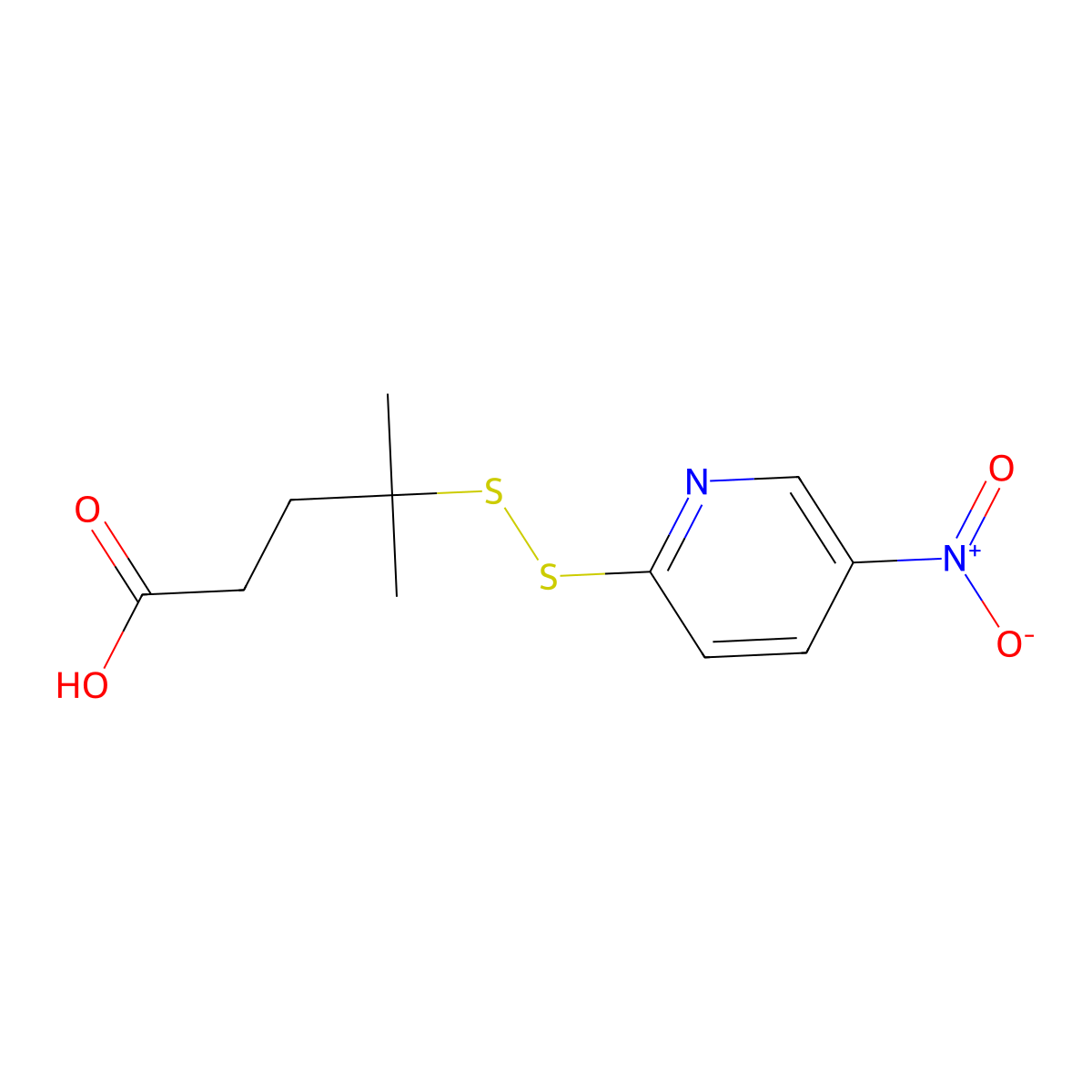 4-Methyl-4-((5-nitropyridin-2-yl)disulfanyl)pentanoic acid molecular structure, CAS 663598-96-7