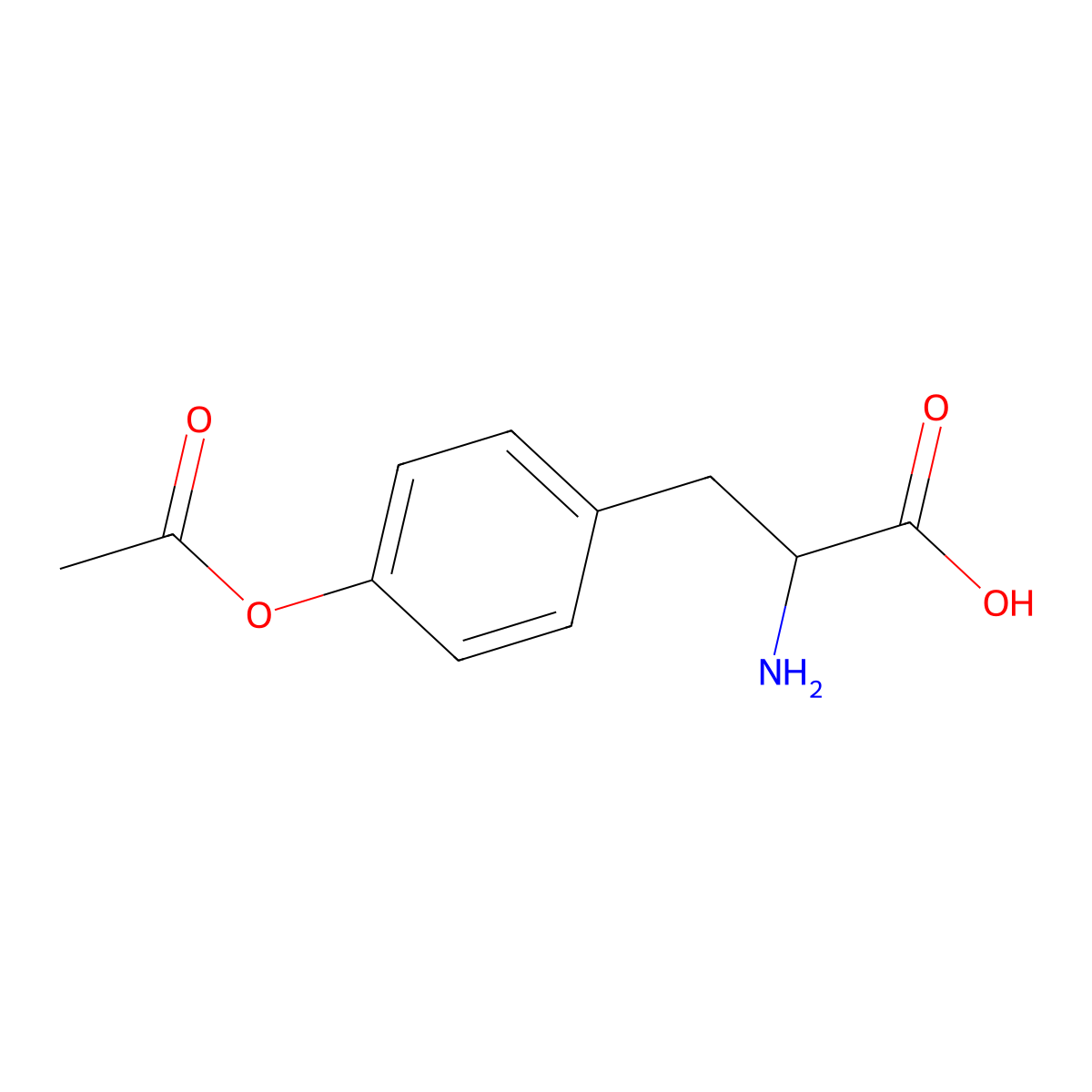 (S)-3-(4-Acetoxyphenyl)-2-aminopropanoic acid molecular structure, CAS 6636-22-2