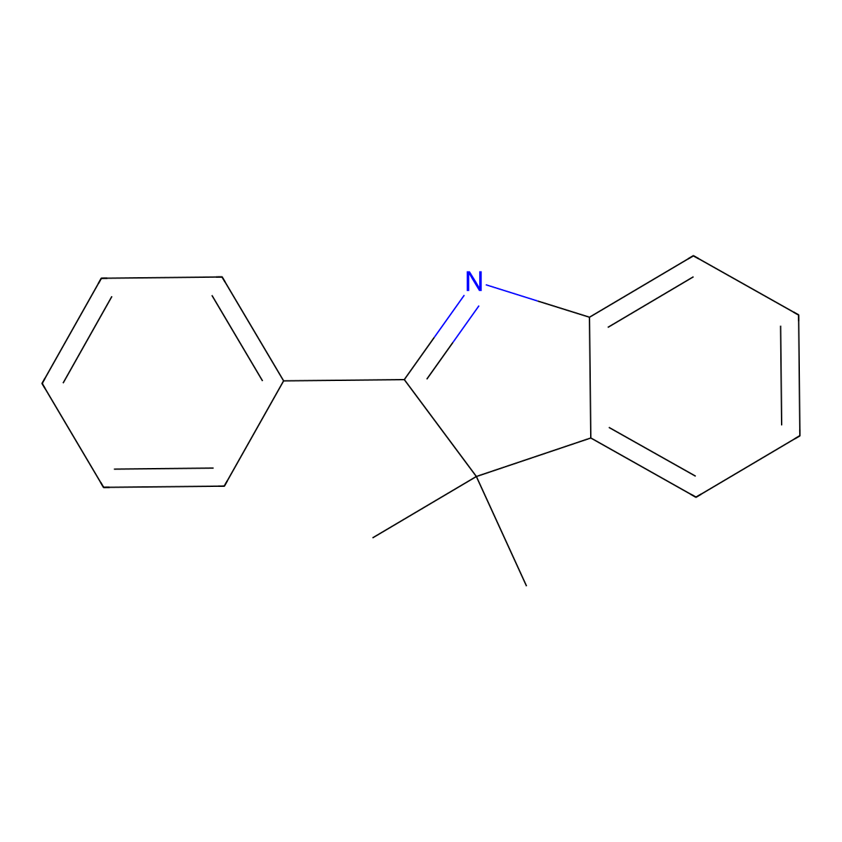 3H-Indole, 3,3-dimethyl-2-phenyl- molecular structure, CAS 6636-32-4