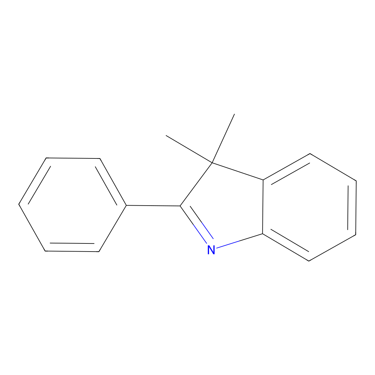 3H-Indole, 3,3-dimethyl-2-phenyl- molecular structure, CAS 6636-32-4