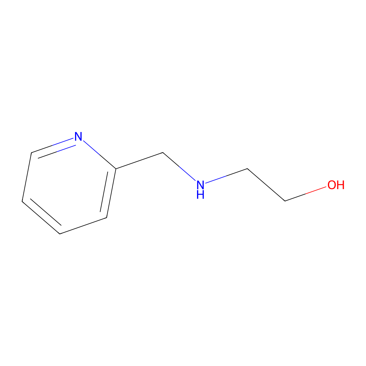 Ethanol, 2-((2-pyridinylmethyl)amino)- molecular structure, CAS 6636-71-1