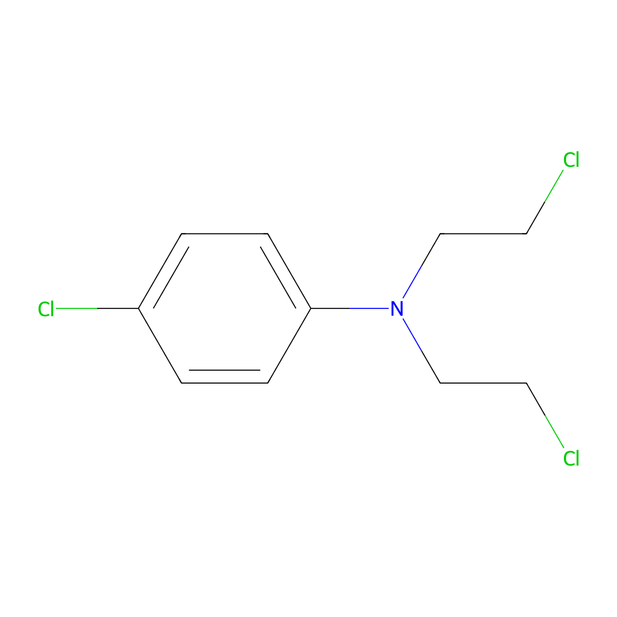 4-Chloro-N,N-bis(2-chloroethyl)aniline molecular structure, CAS 6636-75-5