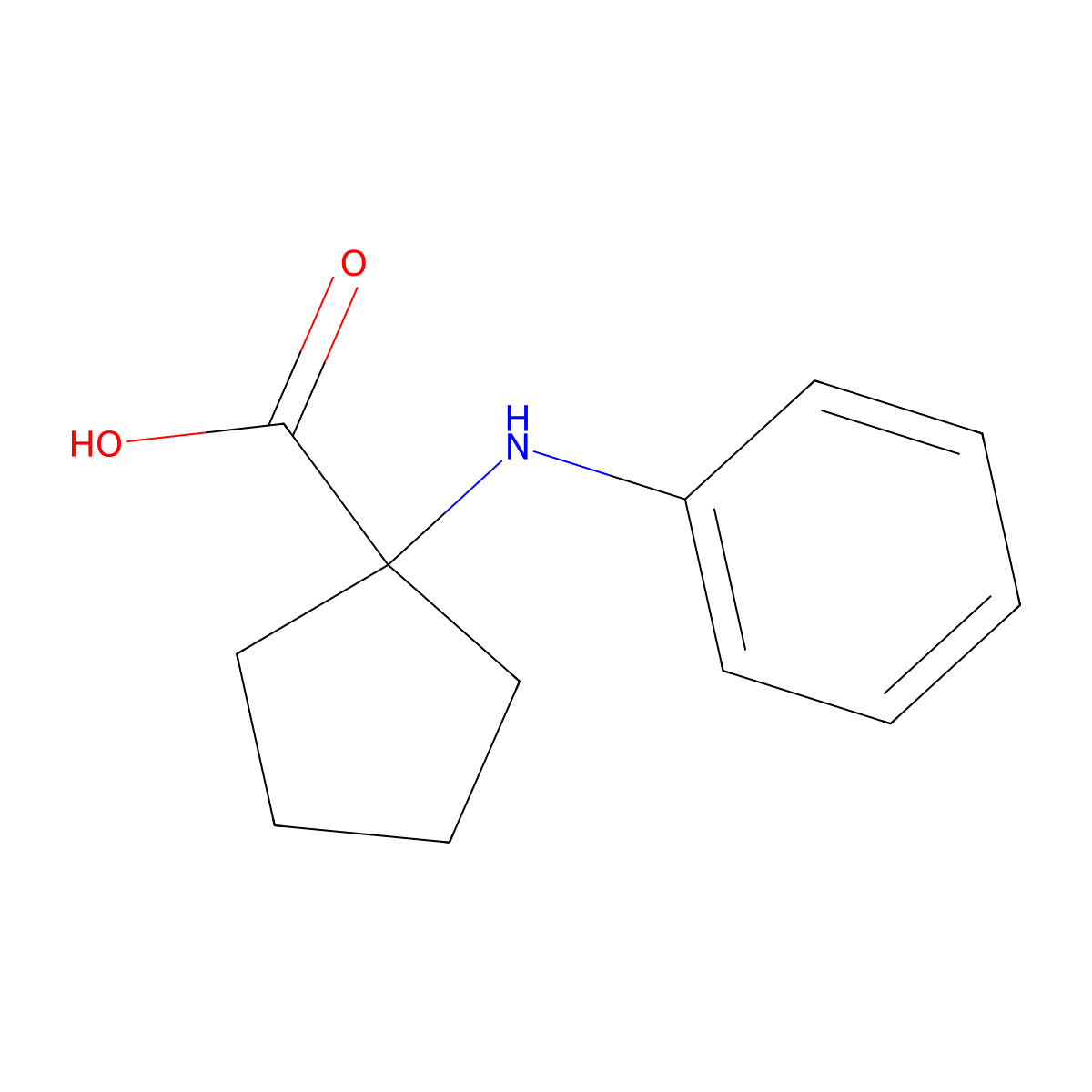 1-(Phenylamino)cyclopentanecarboxylic acid molecular structure, CAS 6636-94-8