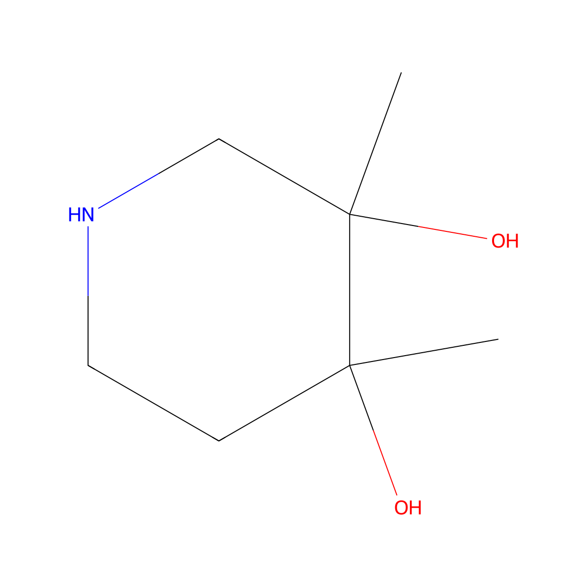 rac-(3R,4S)-3,4-dimethylpiperidine-3,4-diol molecular structure, CAS 663605-18-3