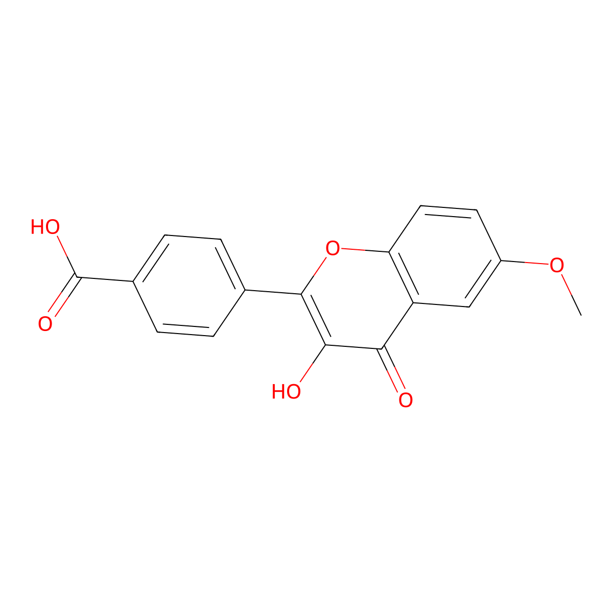 4-(3-Hydroxy-6-methoxy-4-oxo-4H-1-benzopyran-2-yl)benzoic acid molecular structure, CAS 663605-25-2