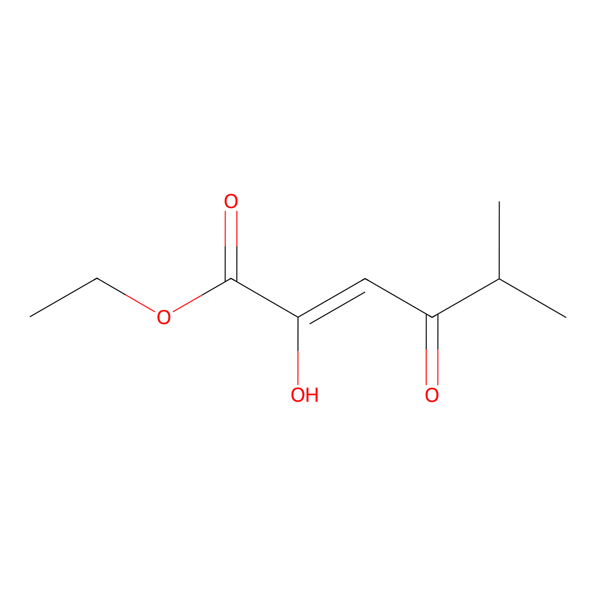 Ethyl 2-hydroxy-5-methyl-4-oxohex-2-enoate molecular structure, CAS 663605-58-1