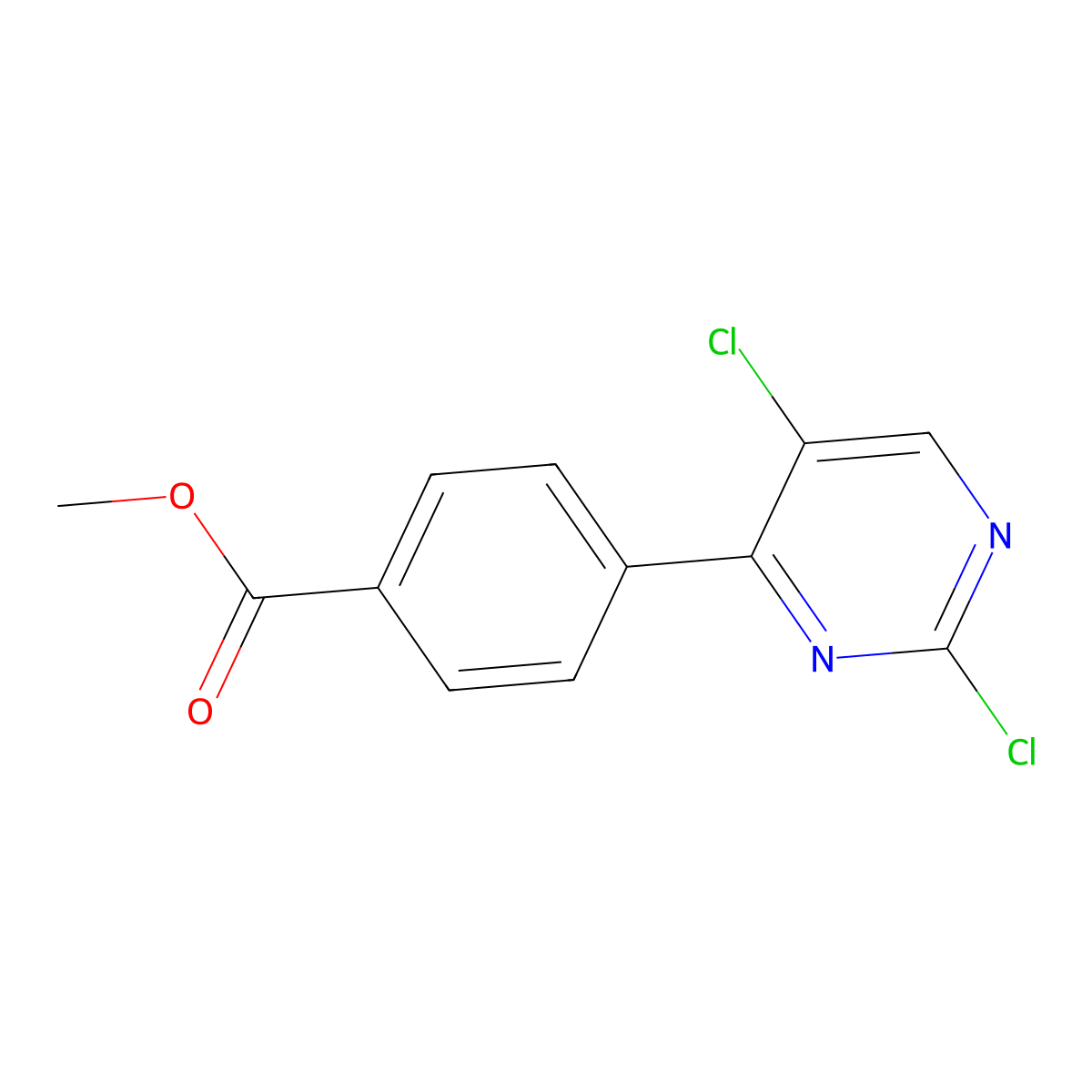 Methyl 4-(2,5-Dichloro-4-pyrimidinyl)benzoate molecular structure, CAS 663611-49-2