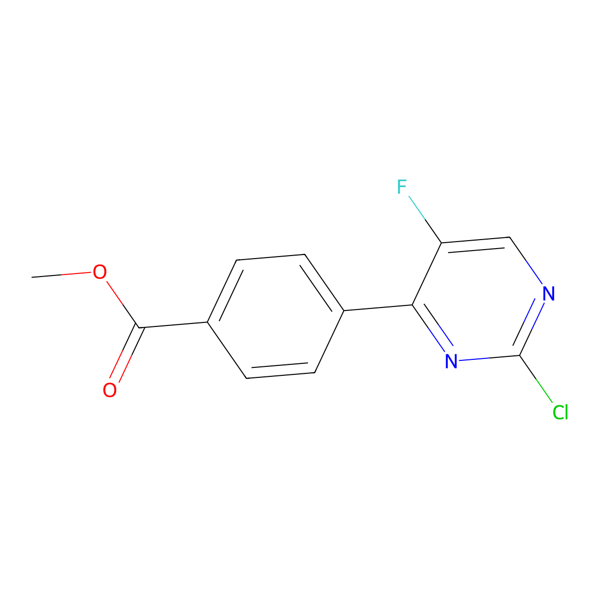 Methyl 4-(2-Chloro-5-fluoro-4-pyrimidinyl)benzoate molecular structure, CAS 663611-72-1