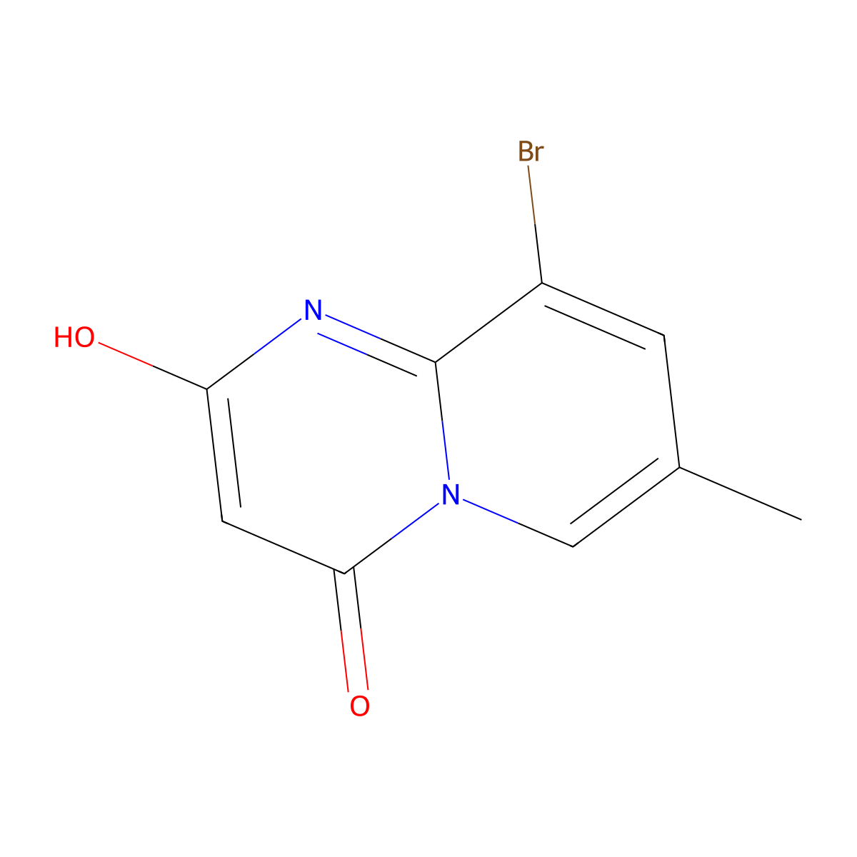 9-Bromo-2-hydroxy-7-methylpyrido[1,2-a]pyrimidin-4-one molecular structure, CAS 663619-90-7