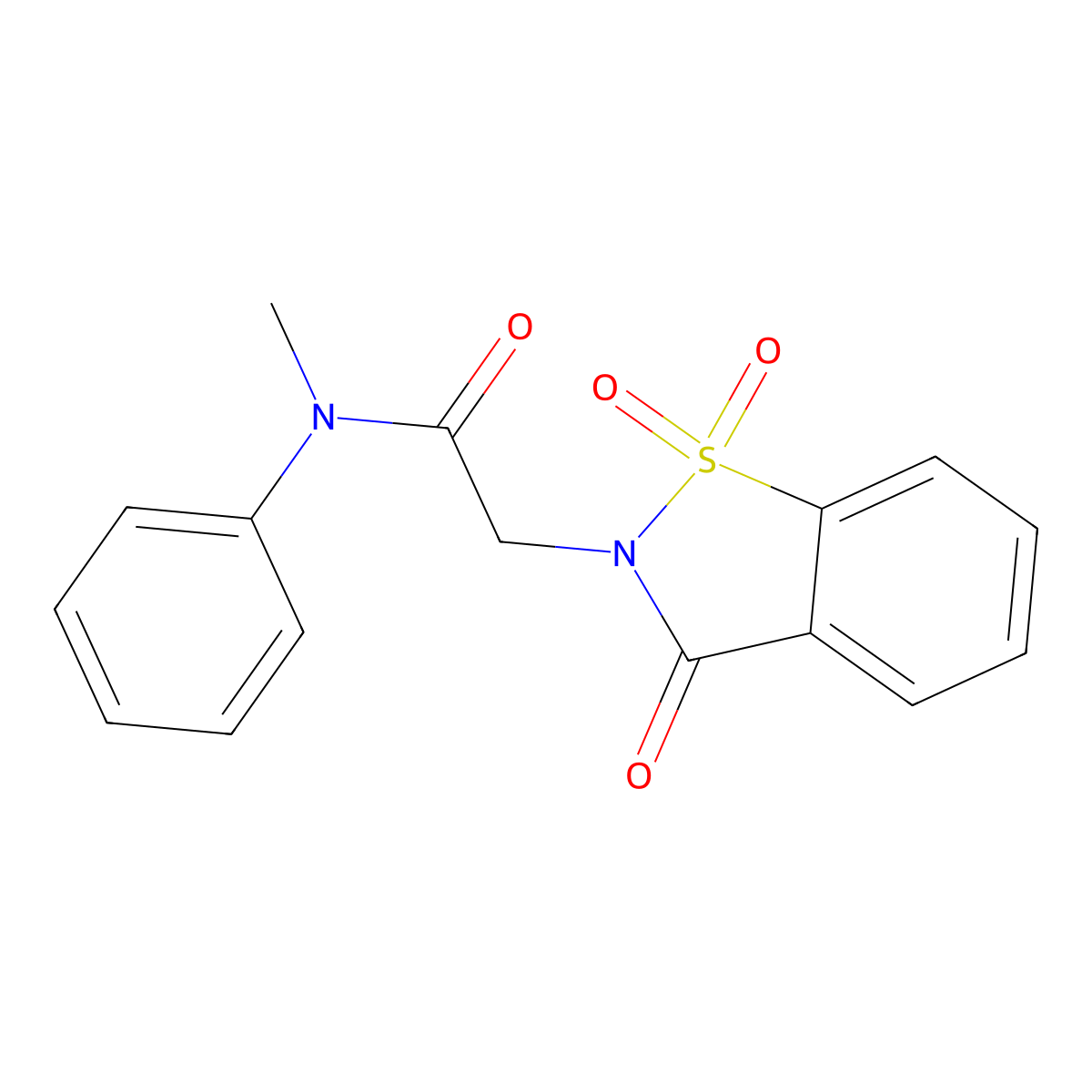 N-methyl-N-phenyl-2-(1,1,3-trioxo-1,2-benzothiazol-2-yl)acetamide molecular structure, CAS 66366-25-4