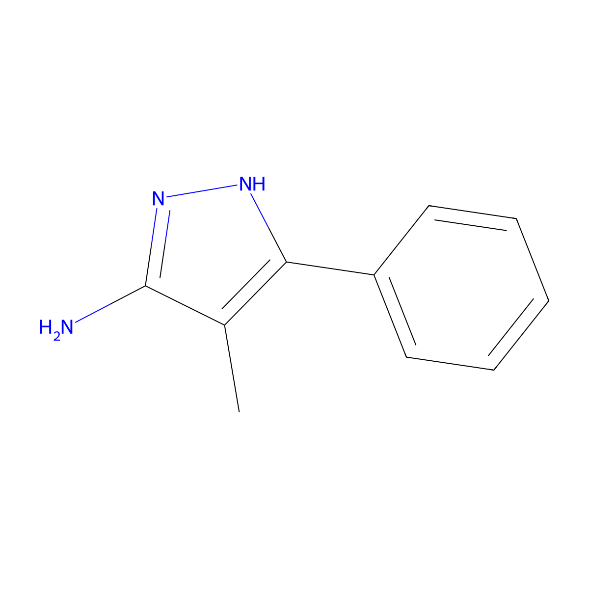4-Methyl-5-phenyl-2H-pyrazol-3-ylamine molecular structure, CAS 66367-67-7
