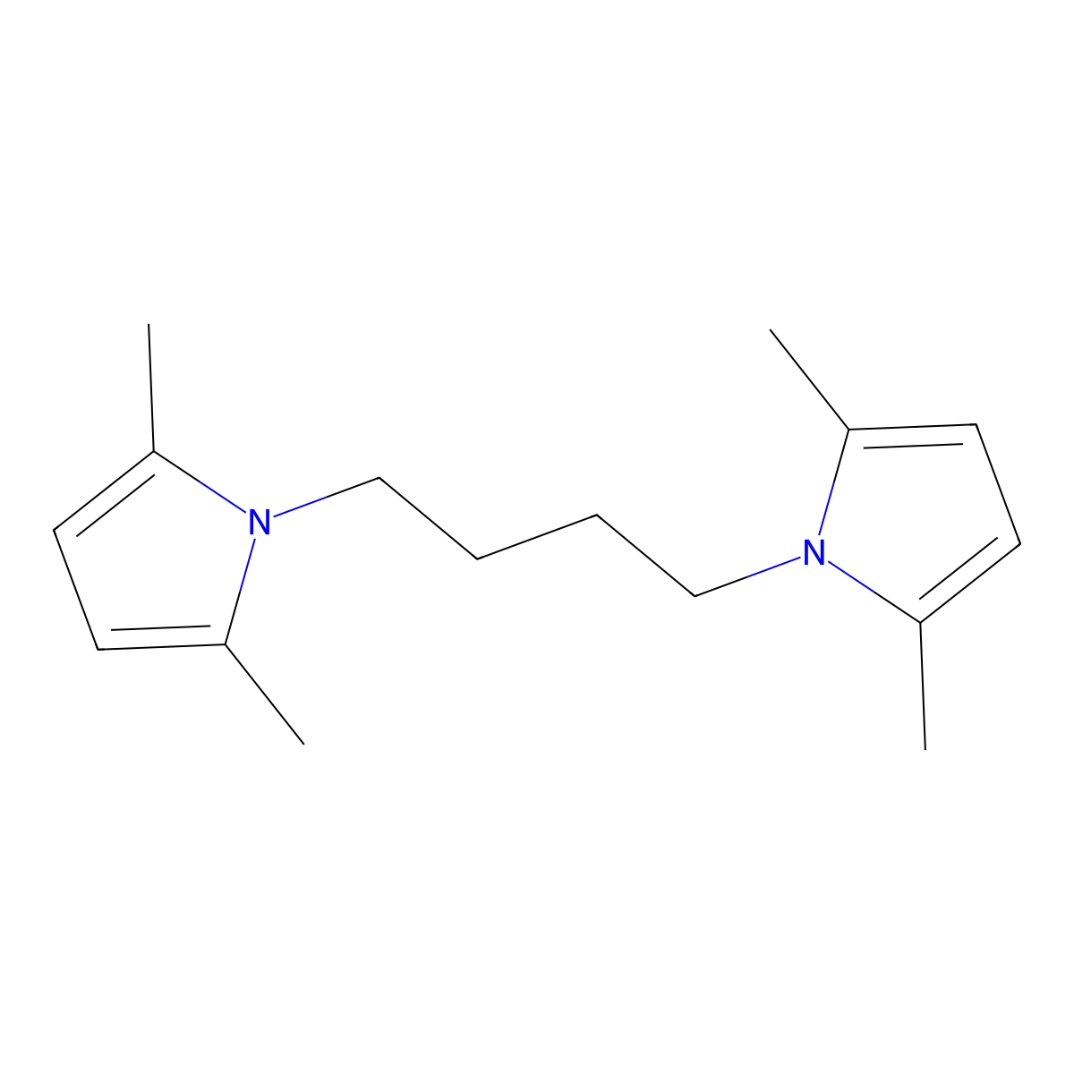 1,1'-(1,4-Tetramethylene)bis(2,5-dimethylpyrrole) molecular structure, CAS 6637-08-7