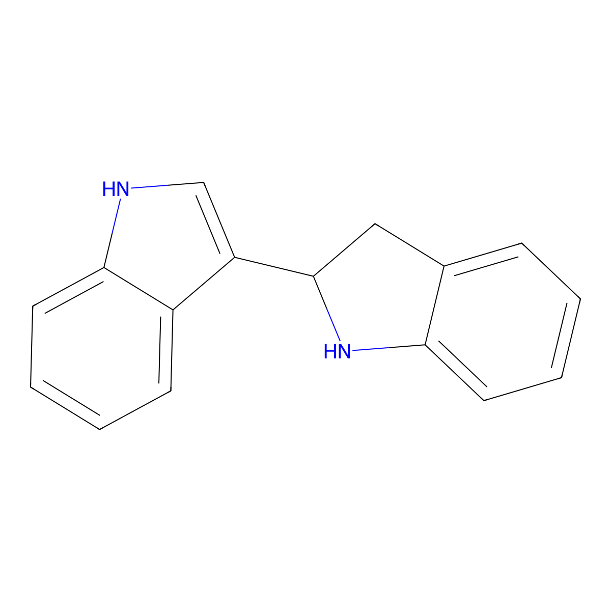 3-(2,3-dihydro-1H-indol-2-yl)-1H-indole molecular structure, CAS 6637-10-1