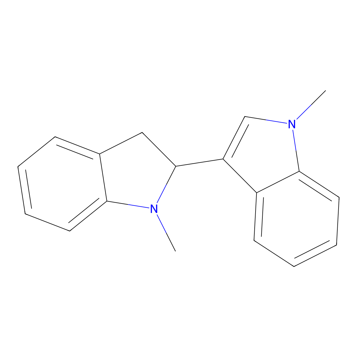 1,1'-Dimethyl-2,3-dihydro-1h,1'h-2,3'-biindole molecular structure, CAS 6637-11-2