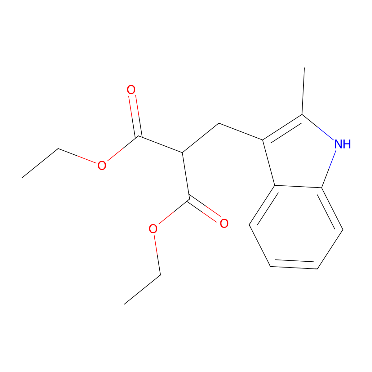 Diethyl[(2-methyl-1h-indol-3-yl)methyl]malonate molecular structure, CAS 6637-12-3