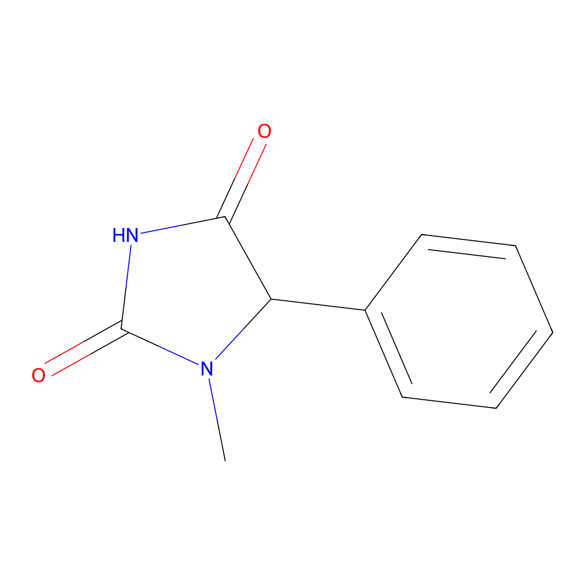 1-Methyl-5-phenylimidazolidine-2,4-dione molecular structure, CAS 6637-17-8