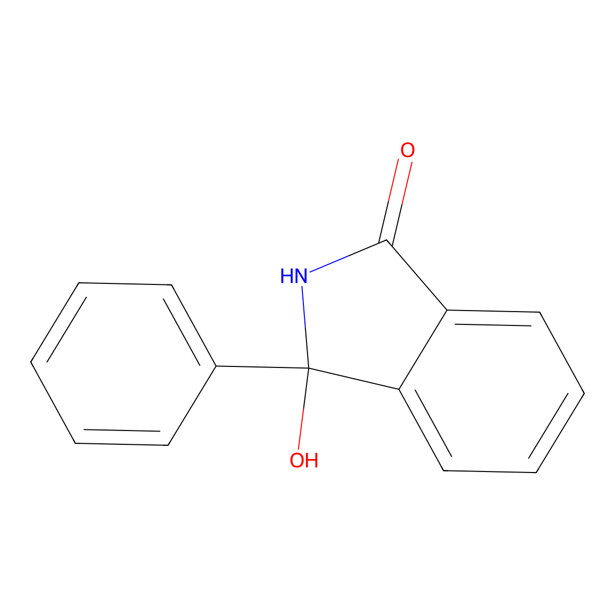3-Hydroxy-3-phenylisoindolin-1-one molecular structure, CAS 6637-53-2
