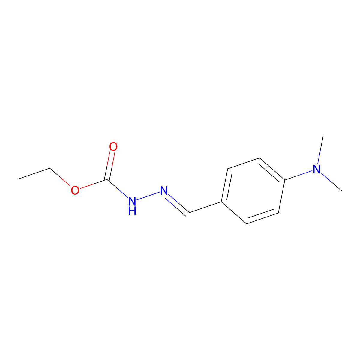 ethyl N-[(4-dimethylaminophenyl)methylideneamino]carbamate molecular structure, CAS 6637-63-4