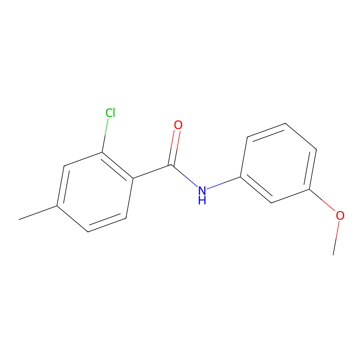 2-chloro-N-(3-methoxyphenyl)-4-methylbenzamide molecular structure, CAS 6637-84-9