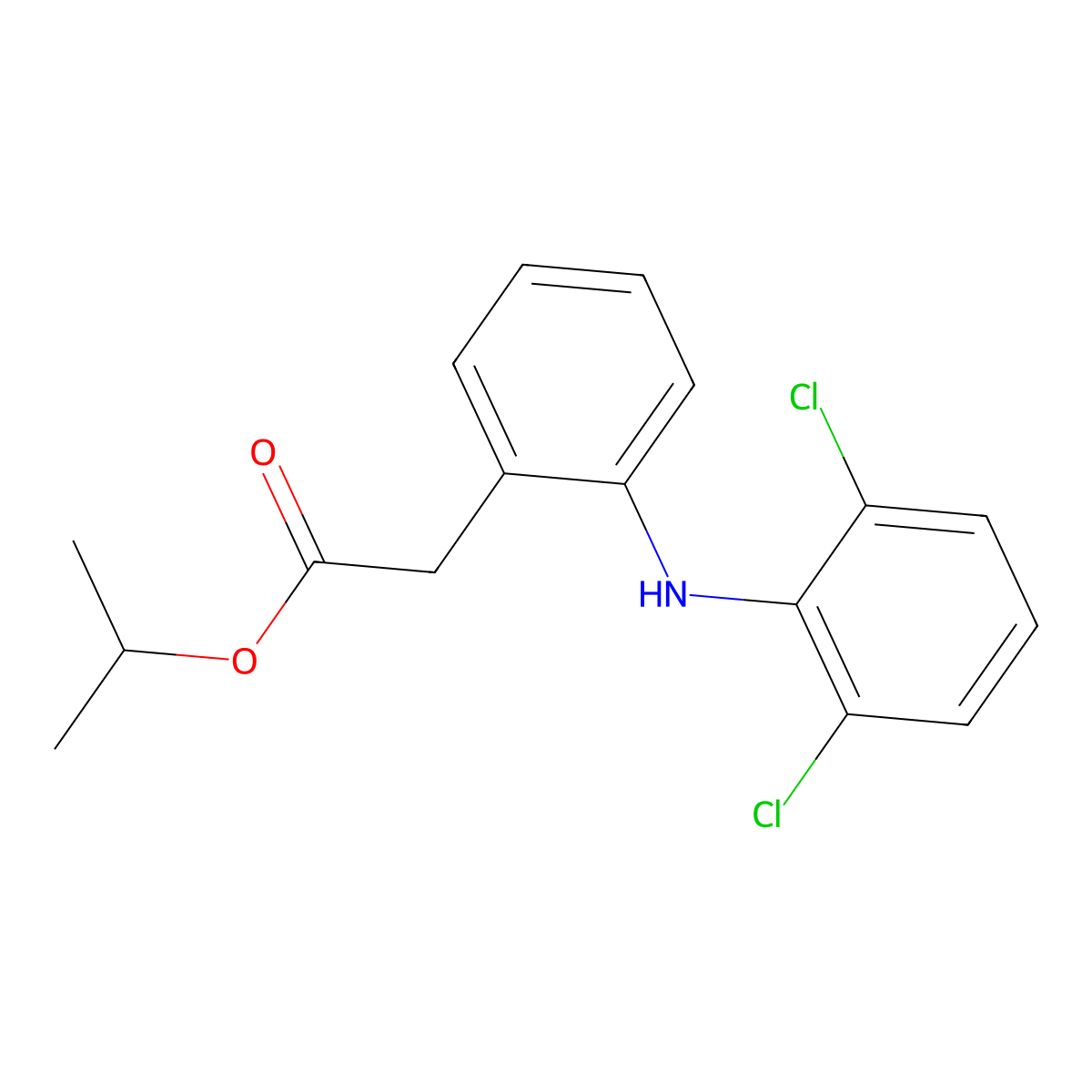 Diclofenac isopropyl ester molecular structure, CAS 66370-79-4