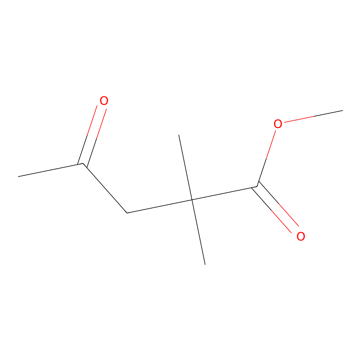 Pentanoic acid, 2,2-dimethyl-4-oxo-, methyl ester molecular structure, CAS 66372-99-4