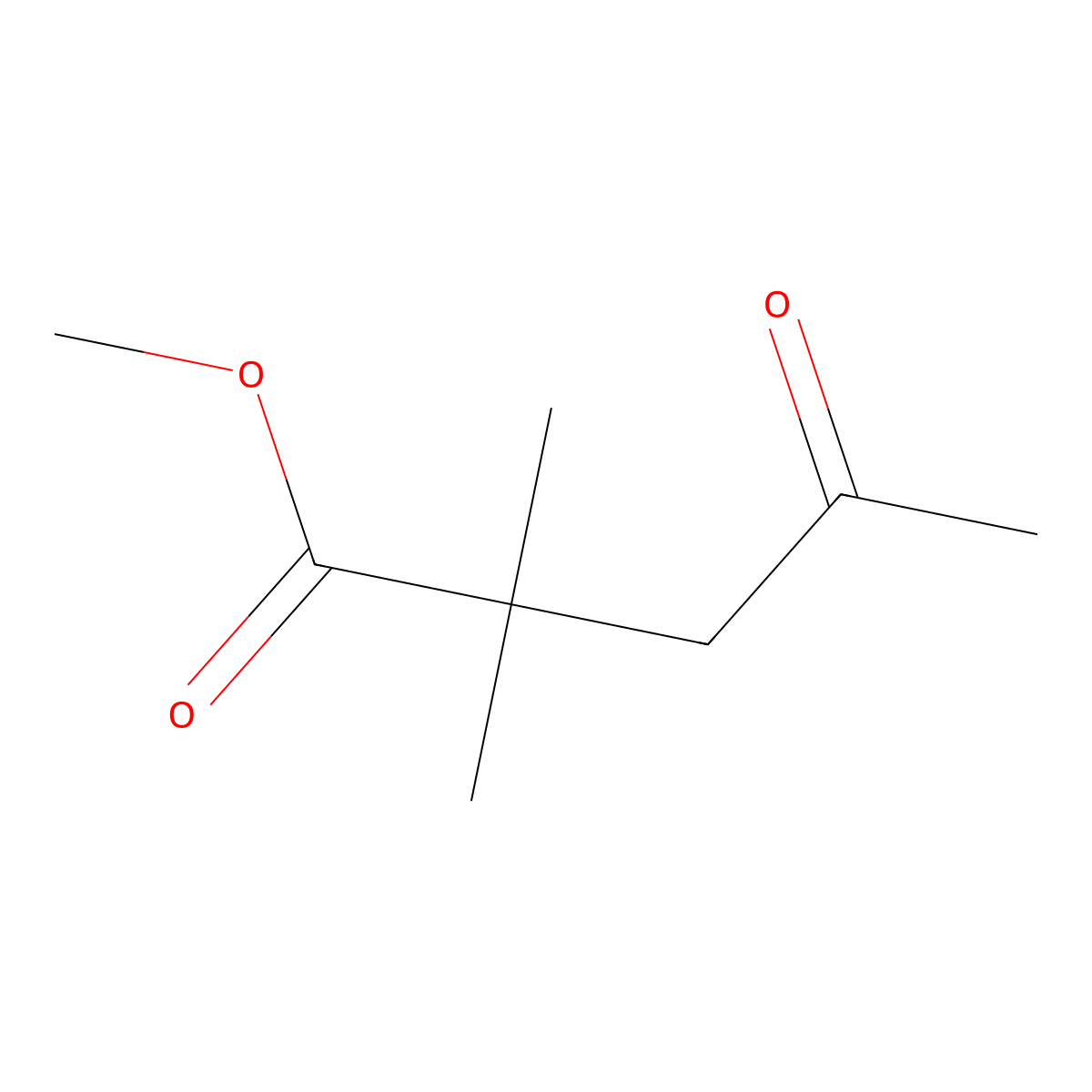 Pentanoic acid, 2,2-dimethyl-4-oxo-, methyl ester molecular structure, CAS 66372-99-4