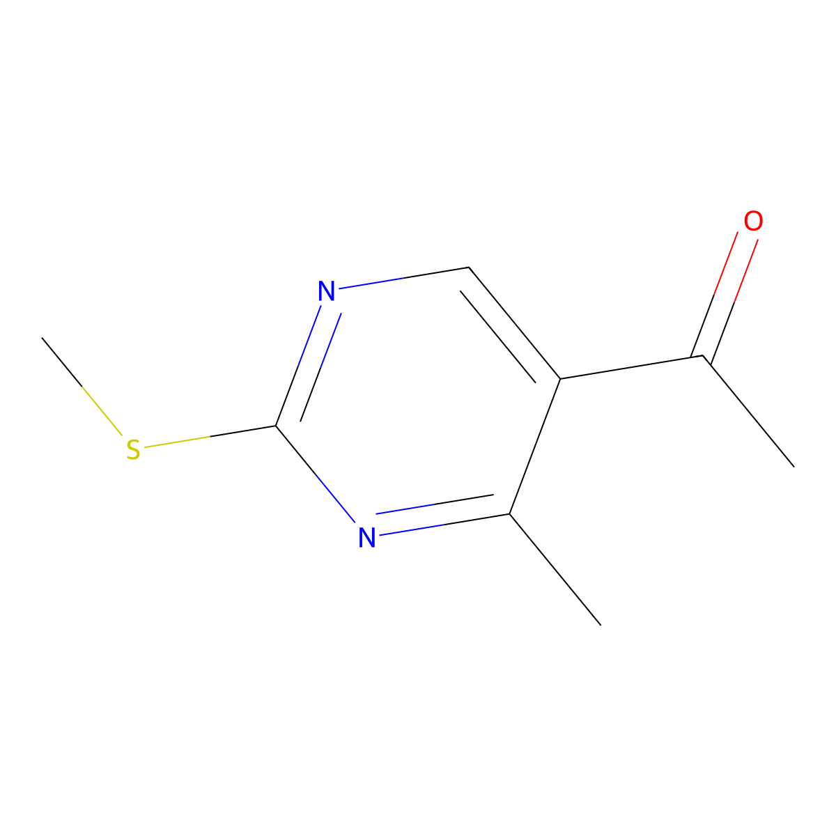1-(4-Methyl-2-(methylthio)pyrimidin-5-yl)ethanone molecular structure, CAS 66373-26-0