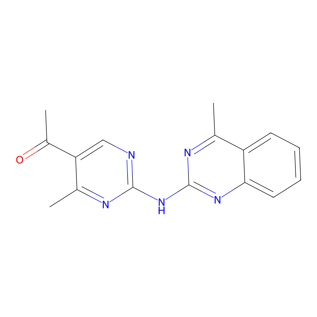 1-{4-Methyl-2-[(4-methyl-2-quinazolinyl)amino]-5-pyrimidinyl}ethanone molecular structure, CAS 66373-31-7