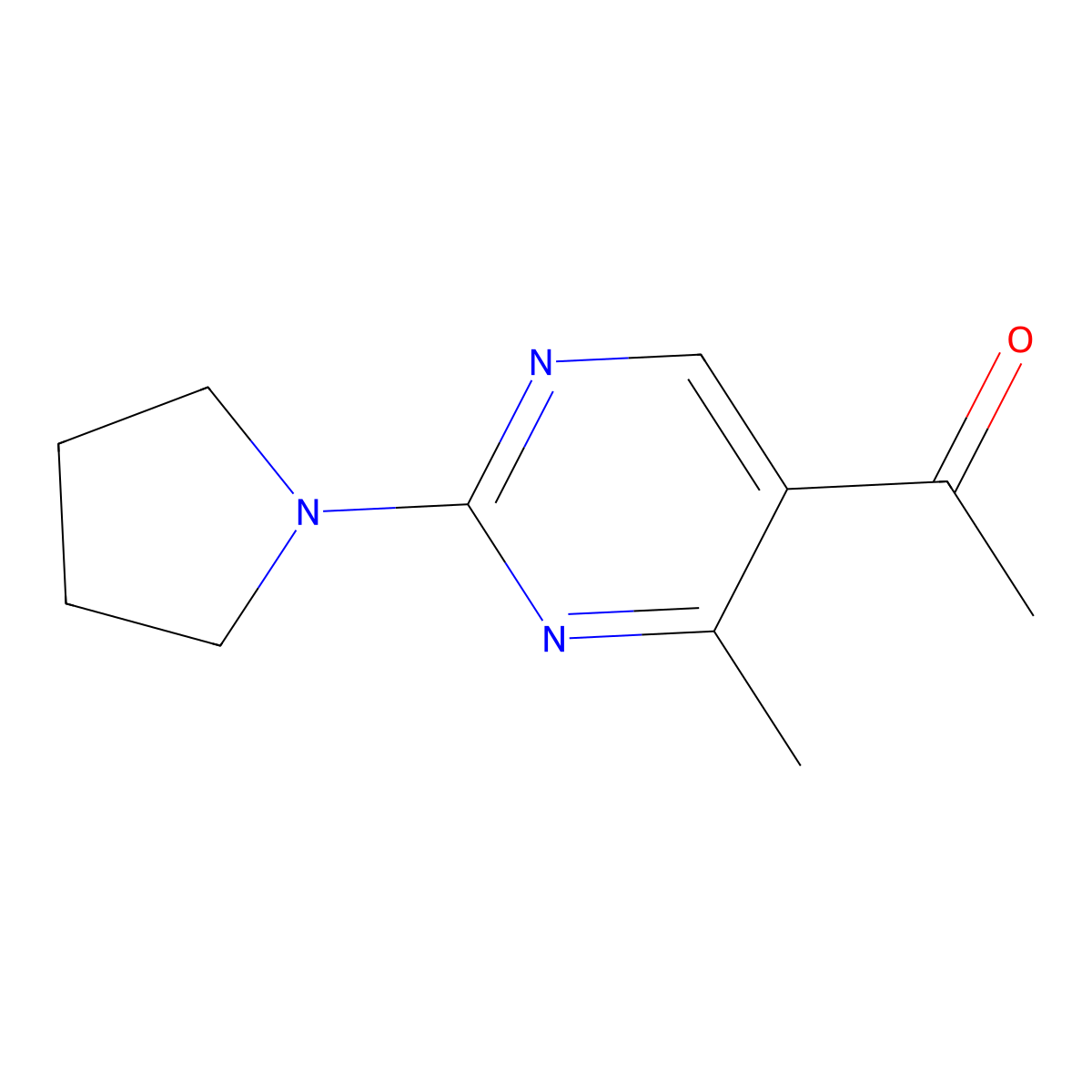1-(4-Methyl-2-pyrrolidin-1-ylpyrimidin-5-yl)ethanone molecular structure, CAS 66373-32-8
