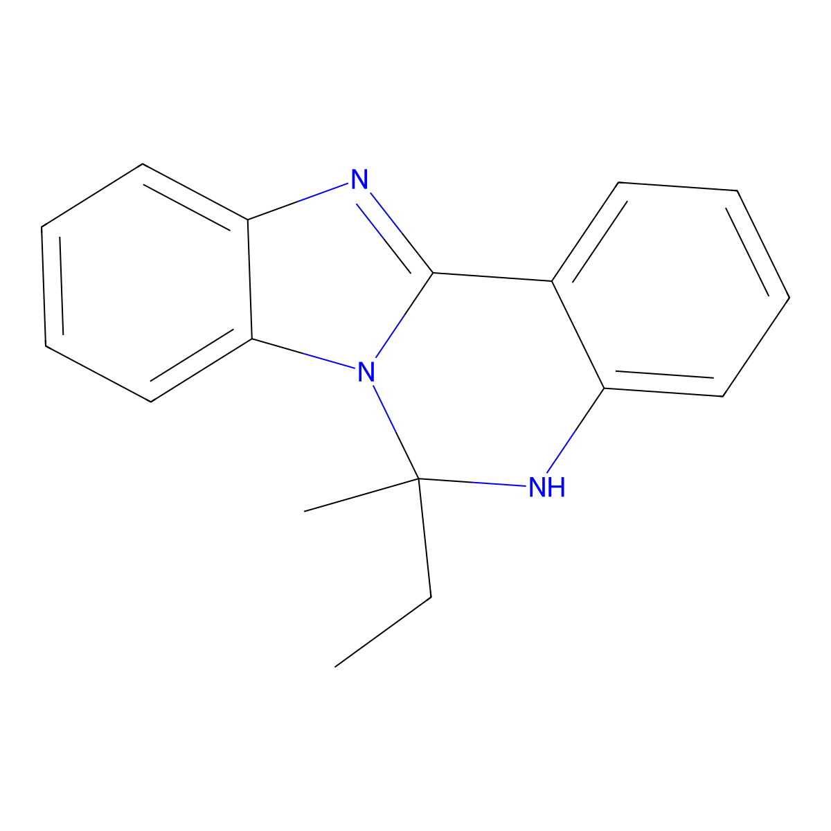 6-Ethyl-6-methyl-5,6-dihydrobenzo[4,5]imidazo[1,2-c]quinazoline molecular structure, CAS 66373-54-4