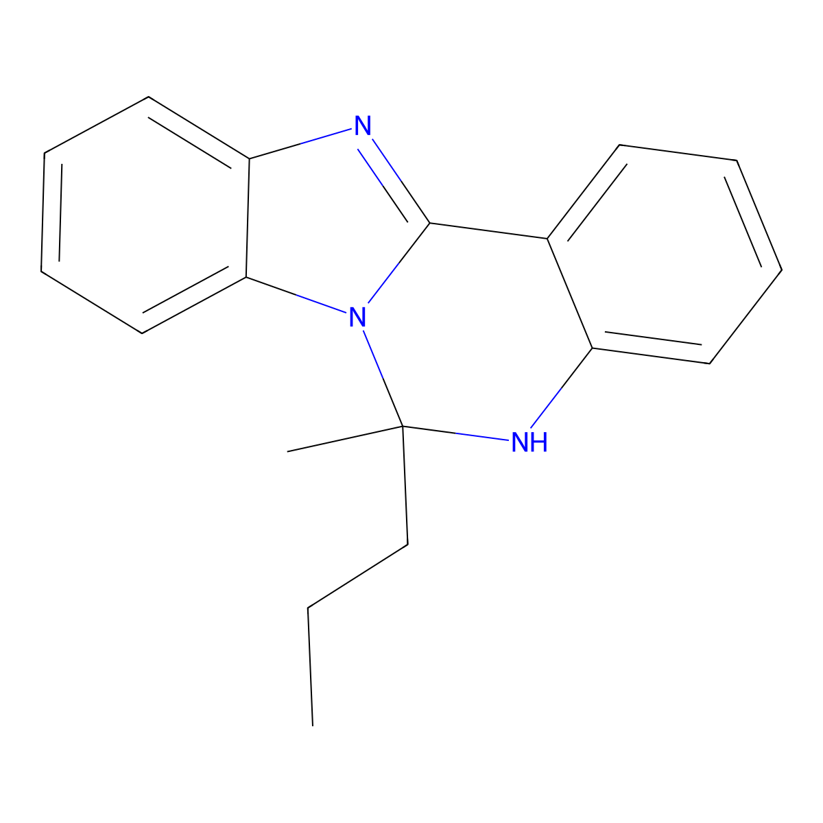 5,6-Dihydro-6-methyl-6-propylbenzimidazo[1,2-c]quinazoline molecular structure, CAS 66373-55-5