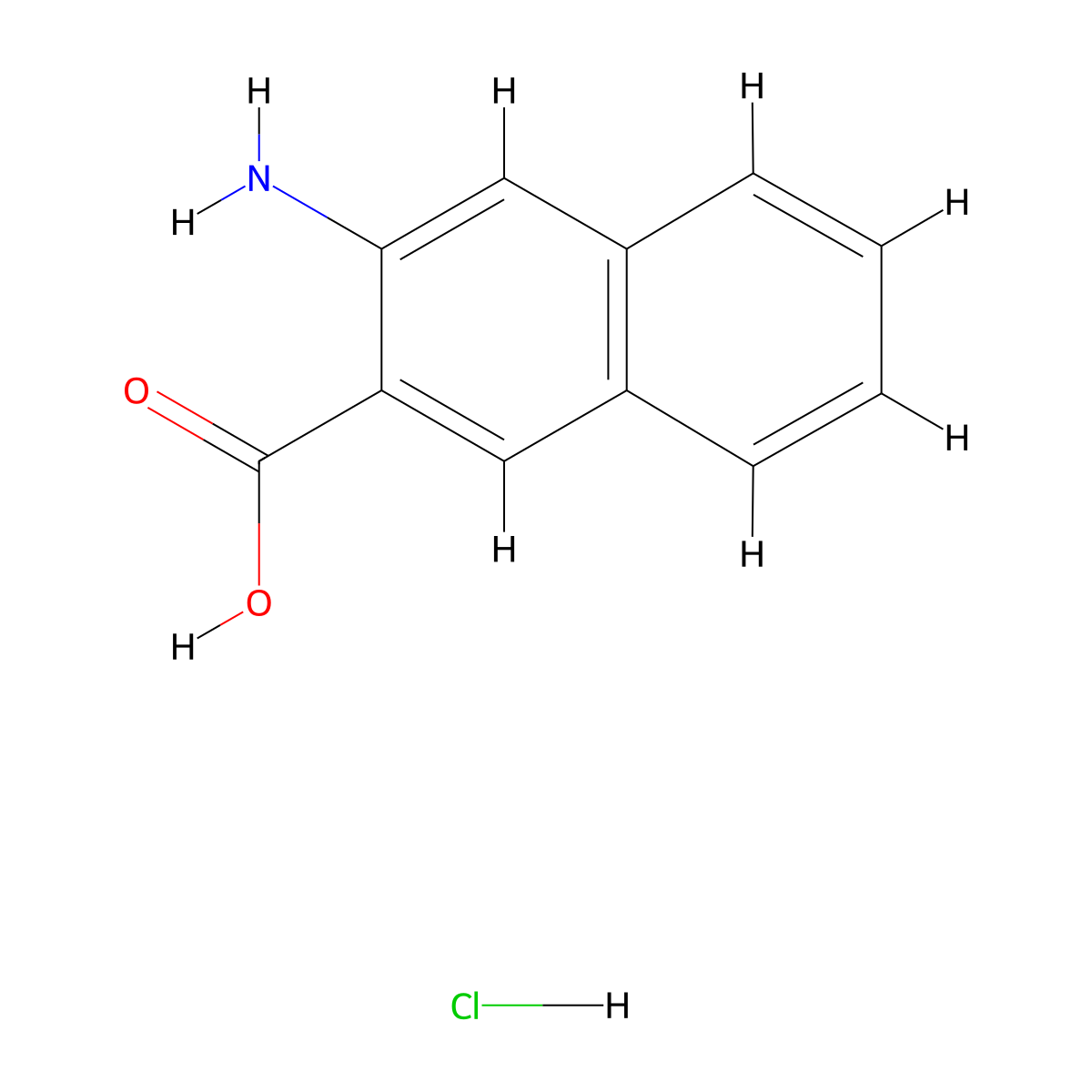 3-Aminonaphthalene-2-carboxylic acid hydrochloride molecular structure, CAS 66373-69-1