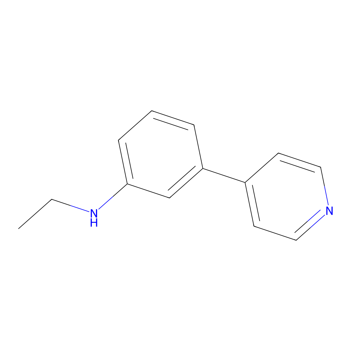 N-Ethyl-3-(4-pyridyl)aniline molecular structure, CAS 66375-90-4
