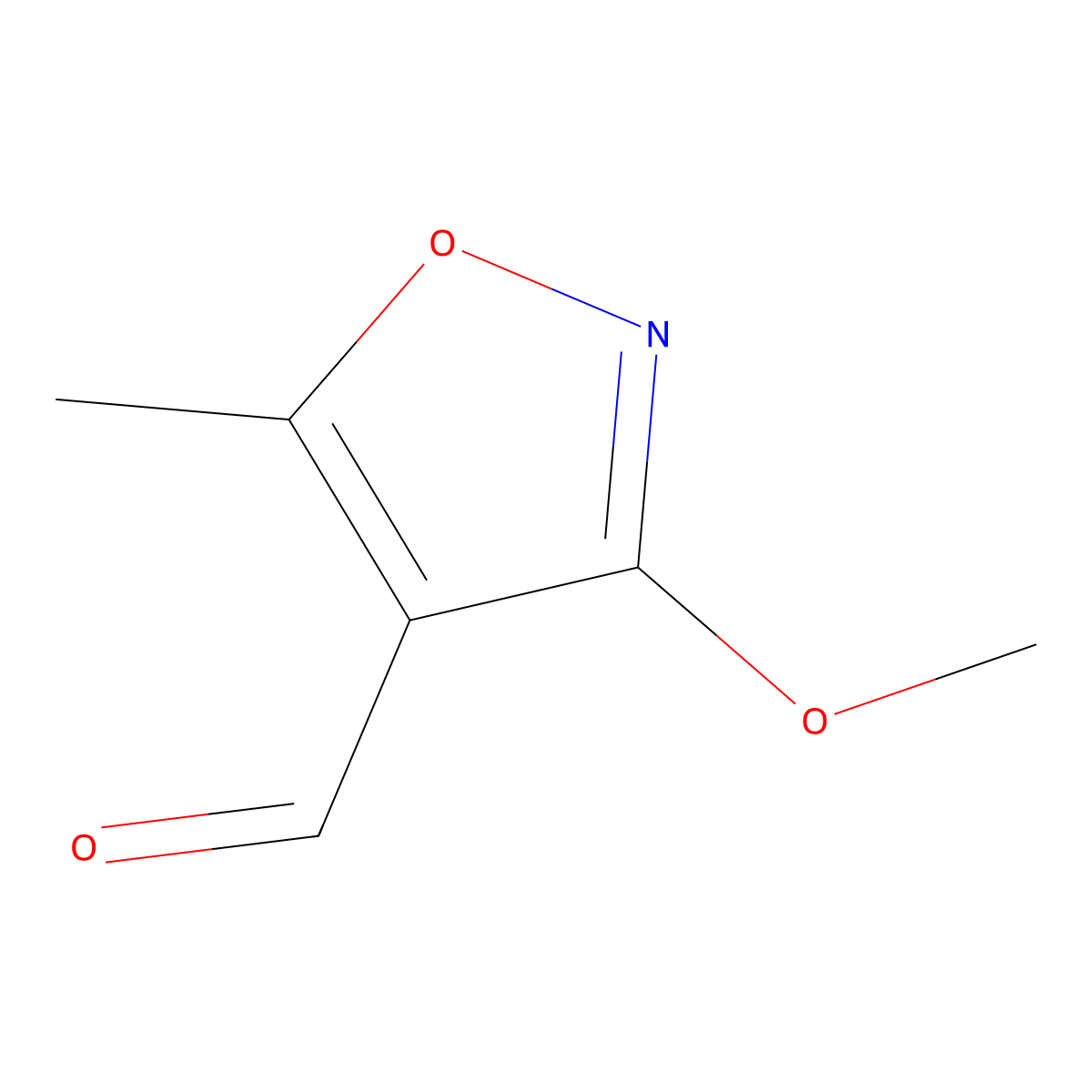 3-Methoxy-5-methylisoxazole-4-carbaldehyde molecular structure, CAS 66379-44-0