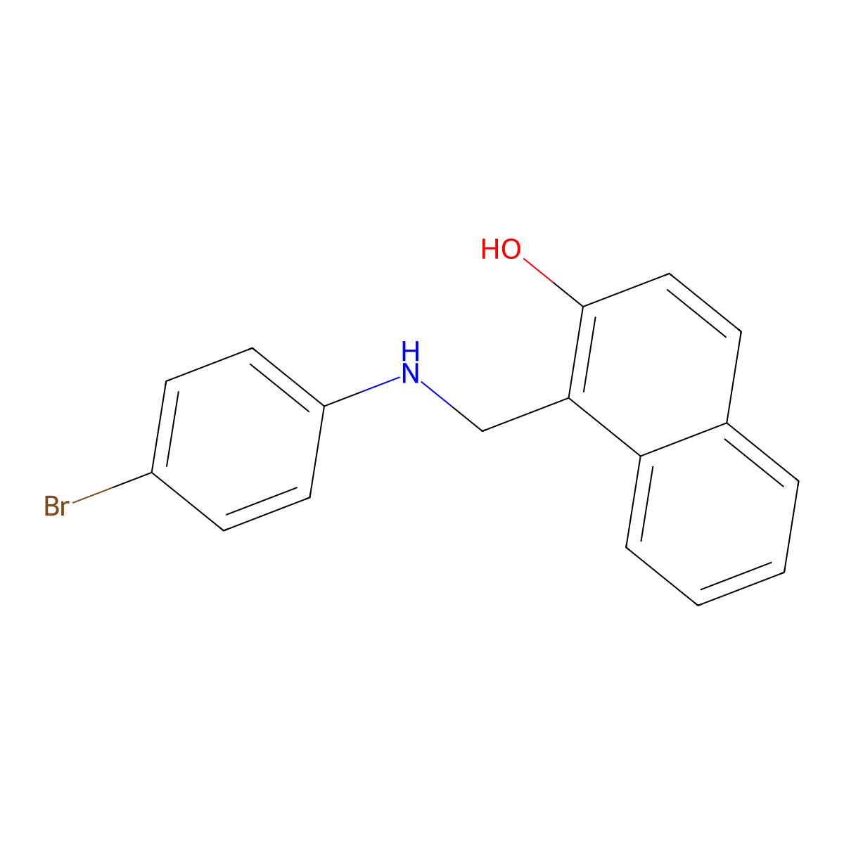 1-[(4-Bromoanilino)methyl]naphthalen-2-ol molecular structure, CAS 6638-14-8