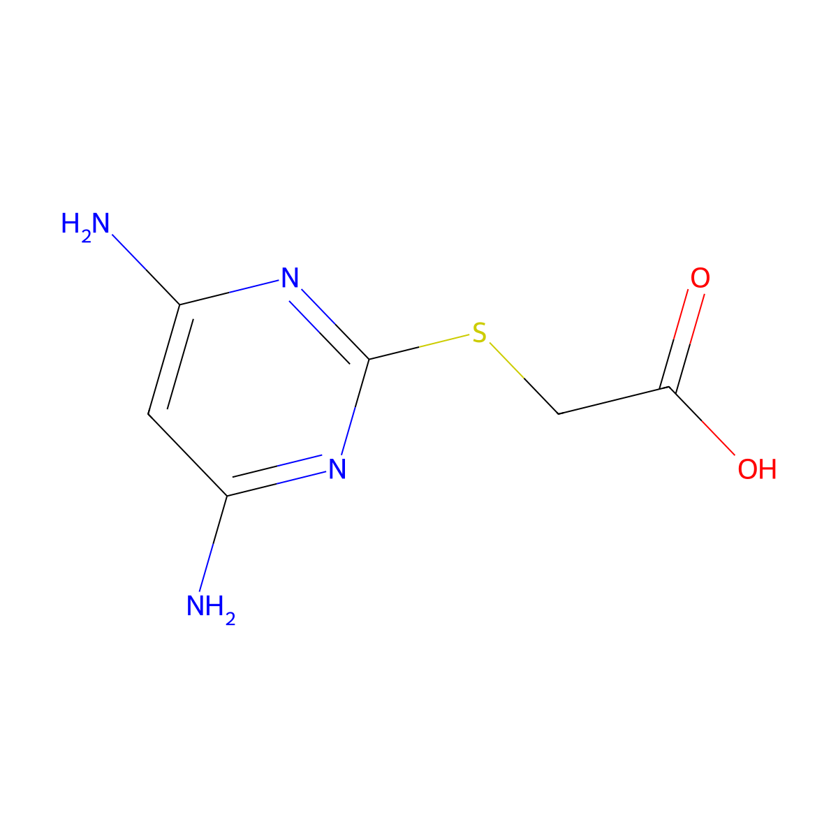 2-((4,6-Diaminopyrimidin-2-yl)thio)acetic acid molecular structure, CAS 6638-40-0