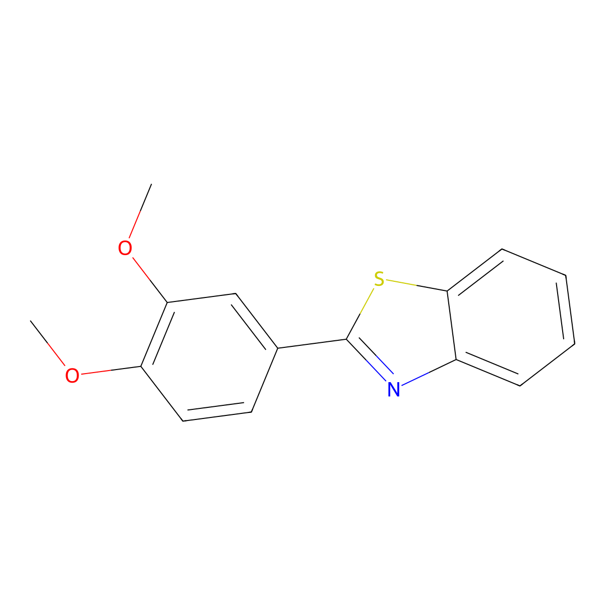 2-(3,4-Dimethoxyphenyl)benzothiazole molecular structure, CAS 6638-45-5