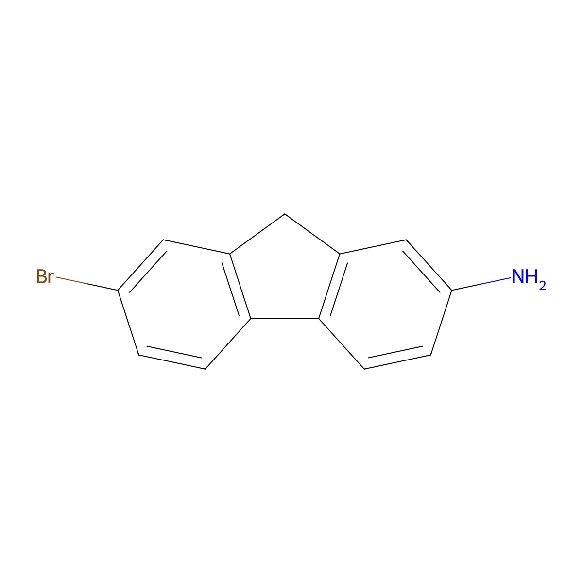 2-Amino-7-bromofluorene molecular structure, CAS 6638-60-4