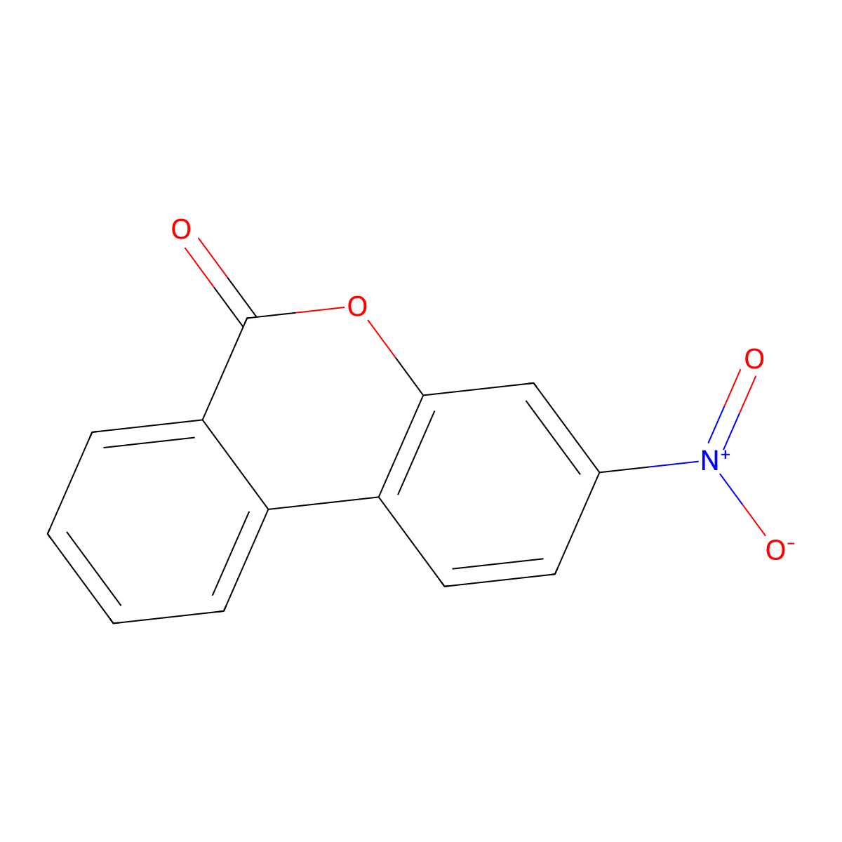 3-Nitro-6H-dibenzo(b,d)pyran-6-one molecular structure, CAS 6638-64-8