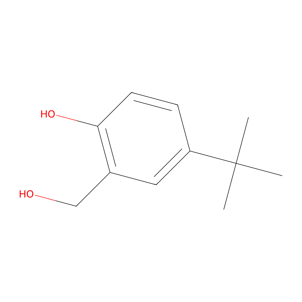 2-Hydroxy-5-tert-butylbenzyl alcohol molecular structure, CAS 6638-87-5