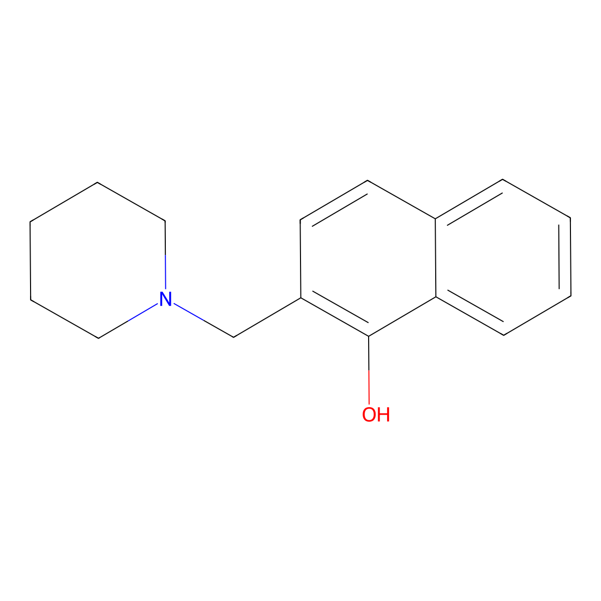 2-(Piperidinomethyl)-1-Naphthol molecular structure, CAS 6638-91-1