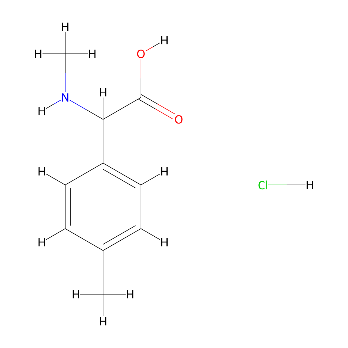2-(Methylamino)-2-(p-tolyl)acetic acid hydrochloride molecular structure, CAS 66380-03-8