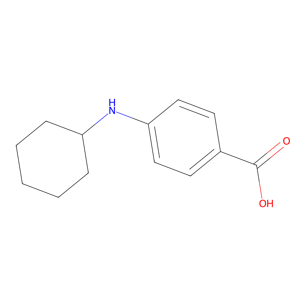 4-(cyclohexylamino)benzoic Acid molecular structure, CAS 66380-78-7