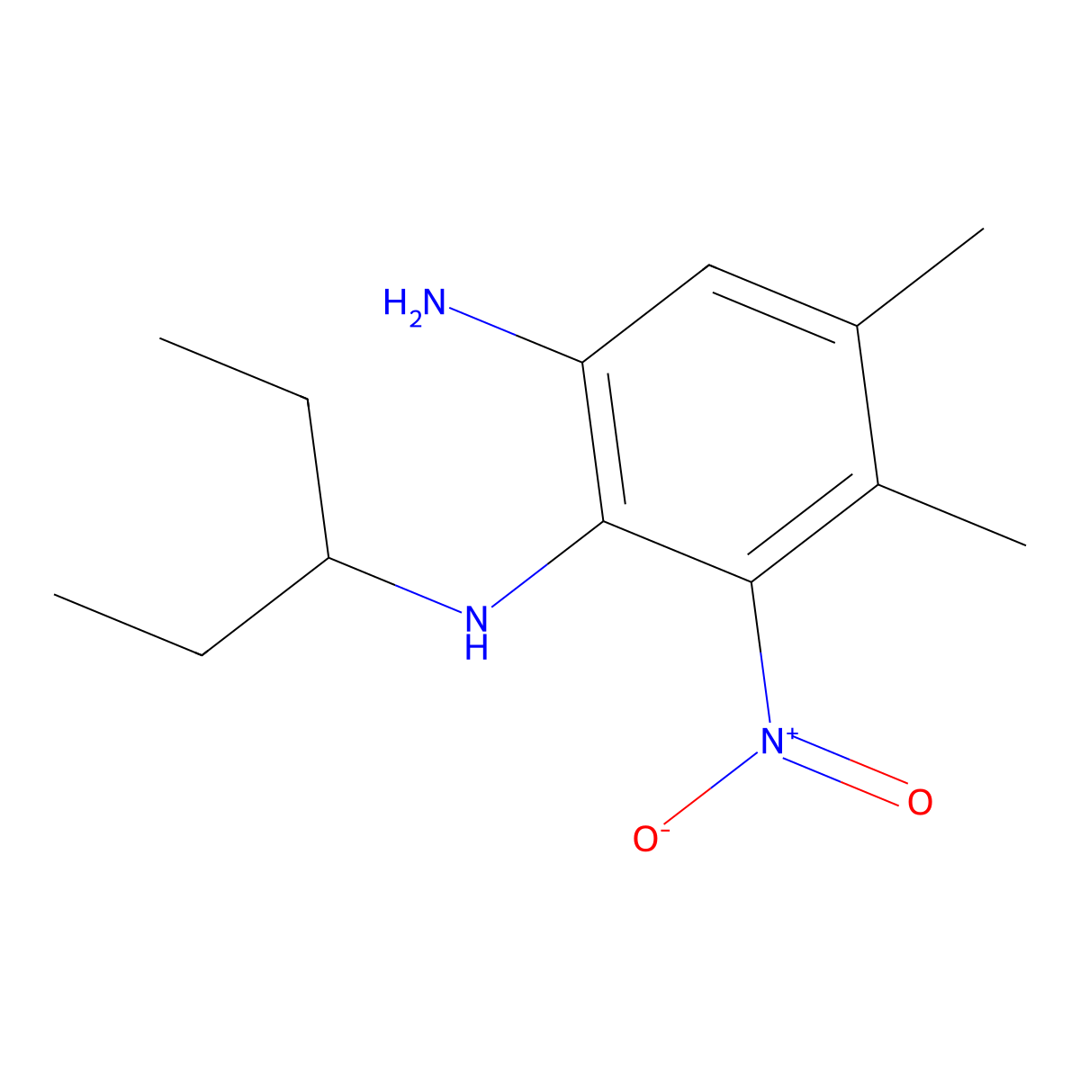 N2-(1-Ethylpropyl)-4,5-dimethyl-3-nitro-1,2-benzenediamine molecular structure, CAS 66382-22-7
