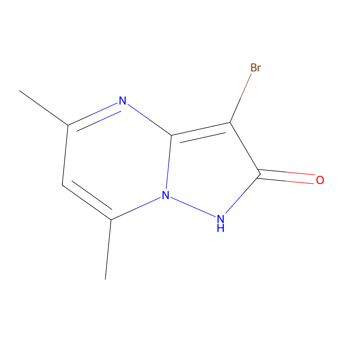 3-bromo-5,7-dimethylpyrazolo[1,5-a]pyrimidin-2(1H)-one molecular structure, CAS 66383-54-8