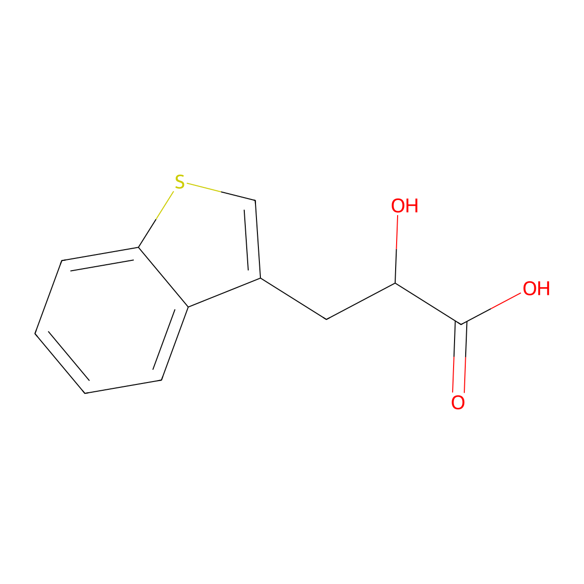 3-(Benzo[b]thiophen-3-yl)-2-hydroxypropanoic acid molecular structure, CAS 66386-17-2