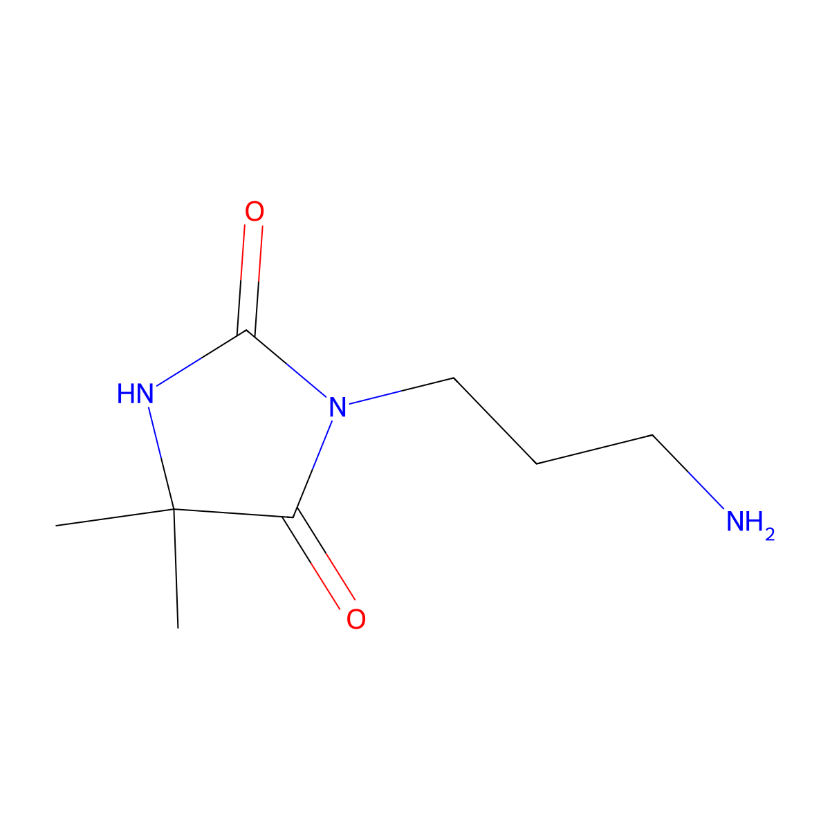 3-(3-Aminopropyl)-5,5-dimethylimidazolidine-2,4-dione molecular structure, CAS 66387-39-1