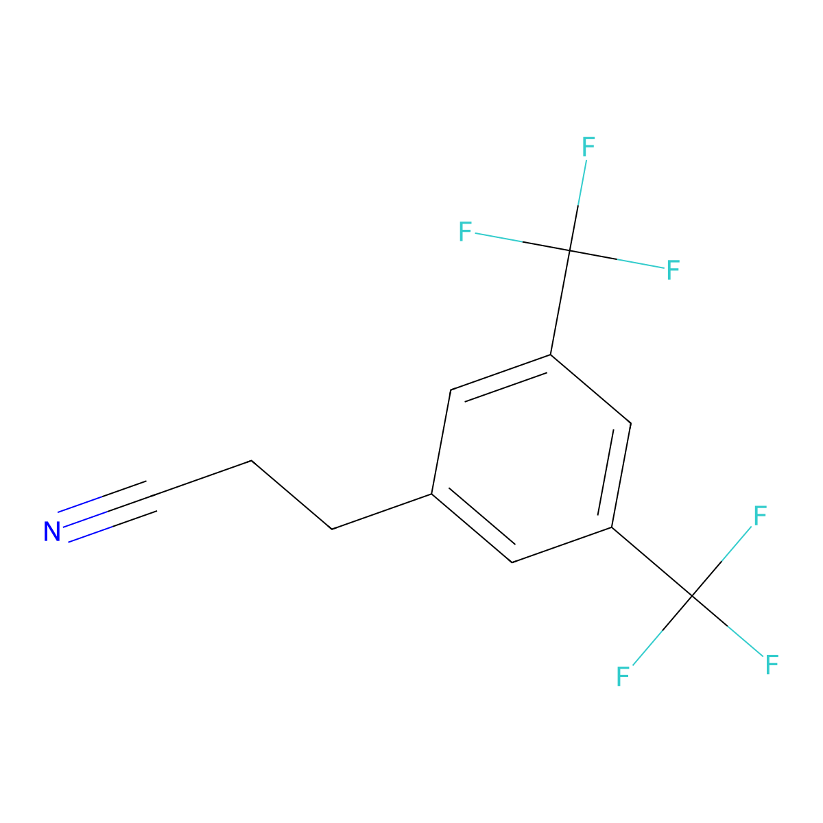 3-[3,5-Bis(trifluoromethyl)phenyl]propanenitrile molecular structure, CAS 663884-63-7