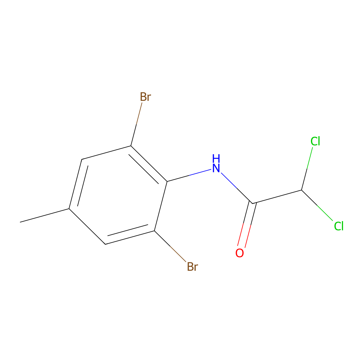 2,2-dichloro-N-(2,6-dibromo-4-methylphenyl)acetamide molecular structure, CAS 663884-64-8
