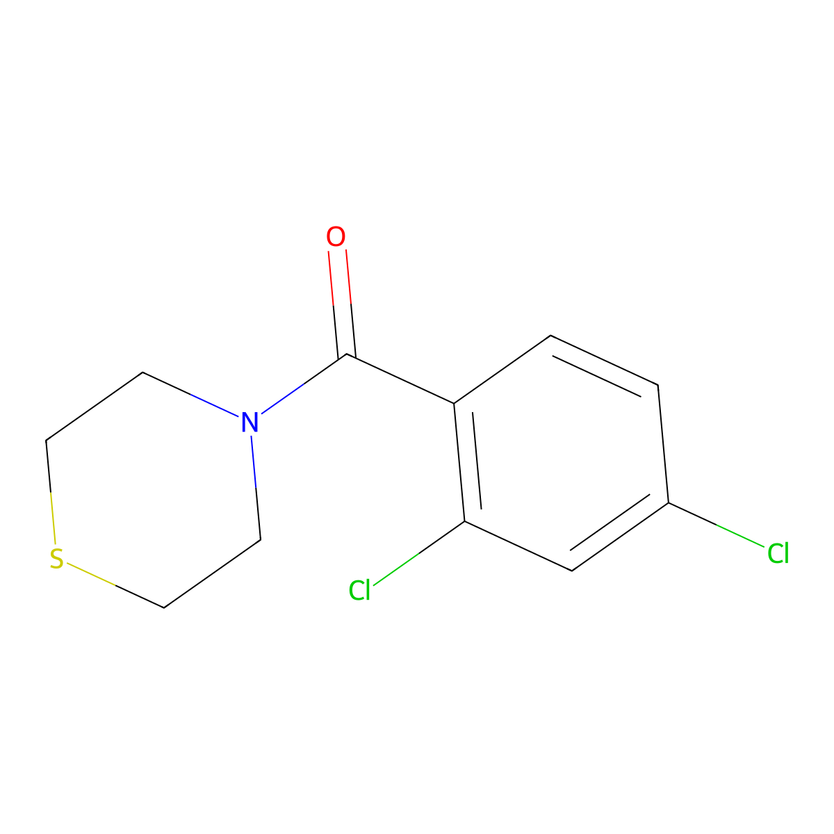 (2,4-Dichlorophenyl)(1,4-thiazinan-4-yl)methanone molecular structure, CAS 663884-75-1